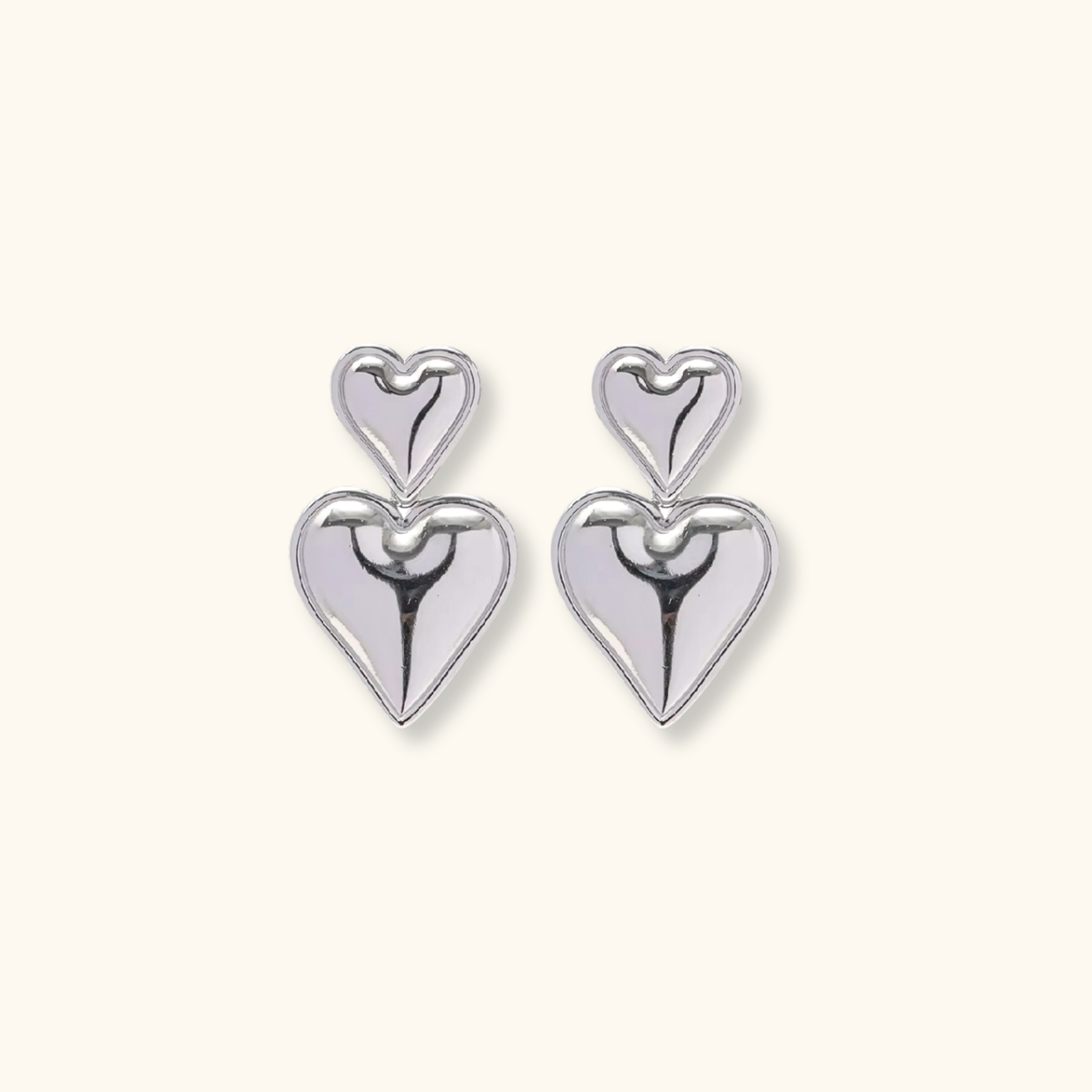 Valentina Heart Earrings | Silver – Blush & Bliss