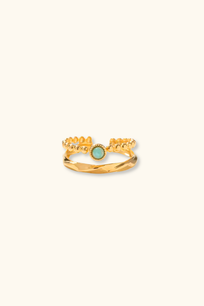 Palma Turquoise Stacked Ring | Adjustable