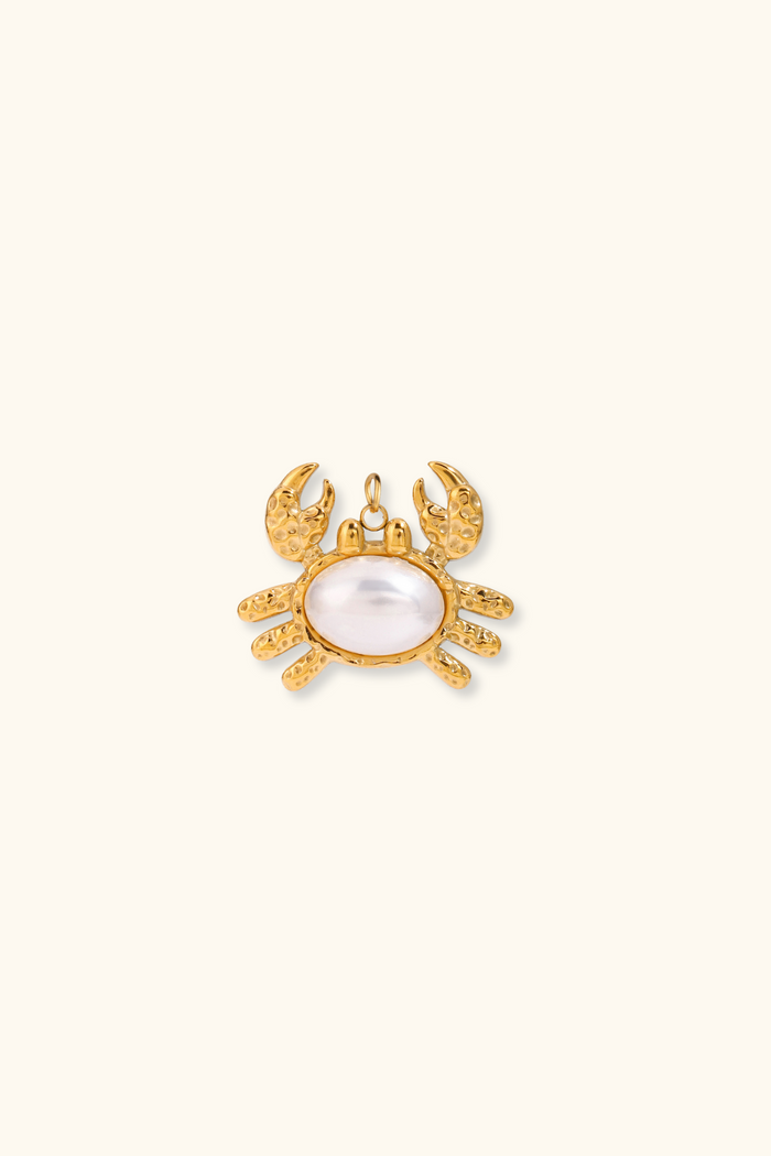 Pearl Crab Charm