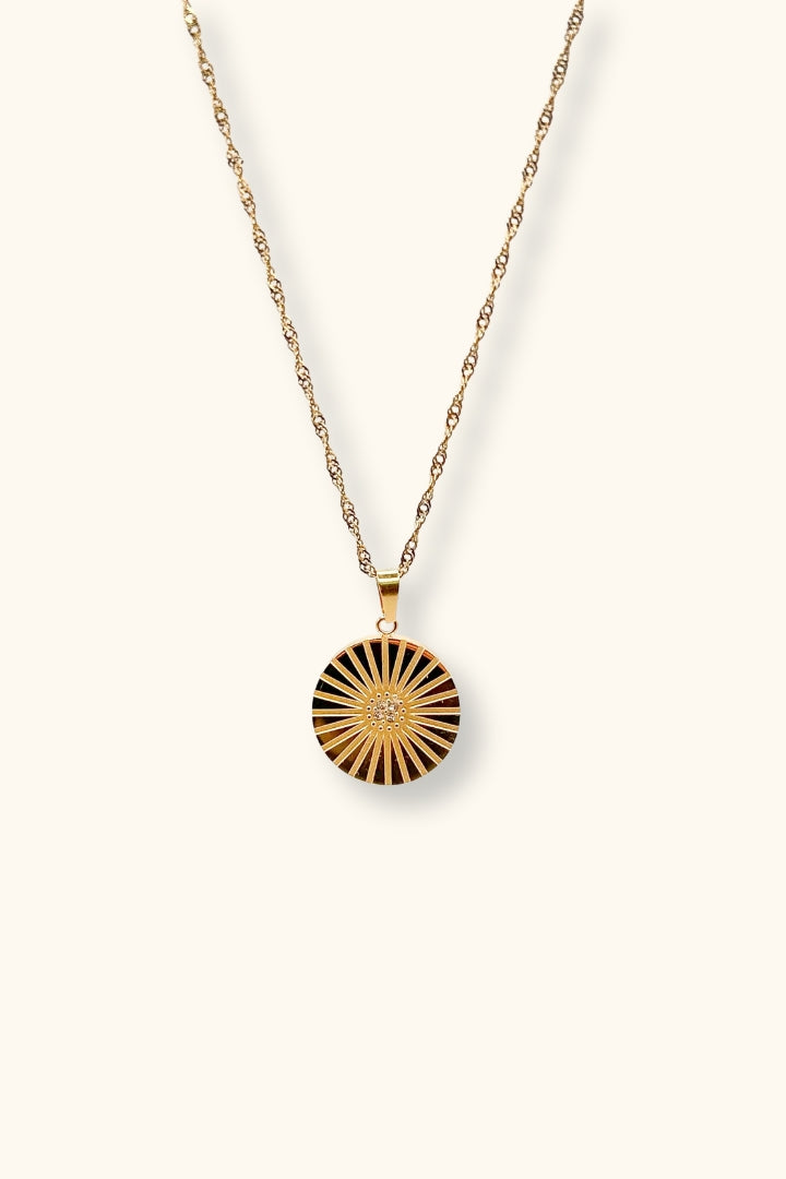 Bruna the Label 18k Yellow Gold Vermeil Solana Sun Necklace good Set