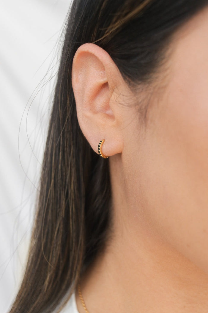 Elsie Black Huggies | 14K Gold Filled