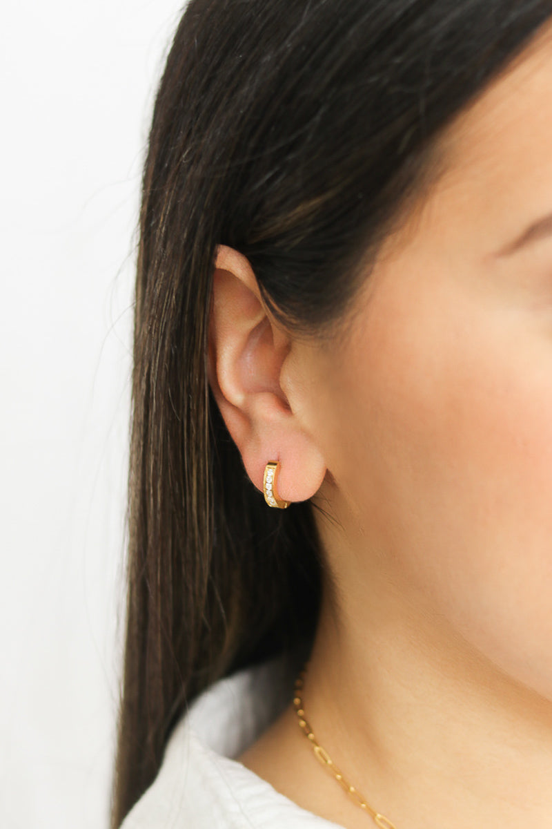 Mya Huggies 18K Gold Plated Blush Bliss