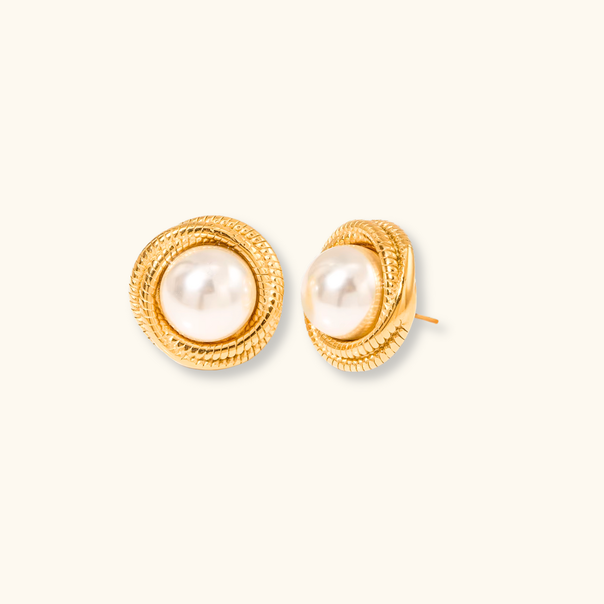 Sabrina Round Pearl Earrings