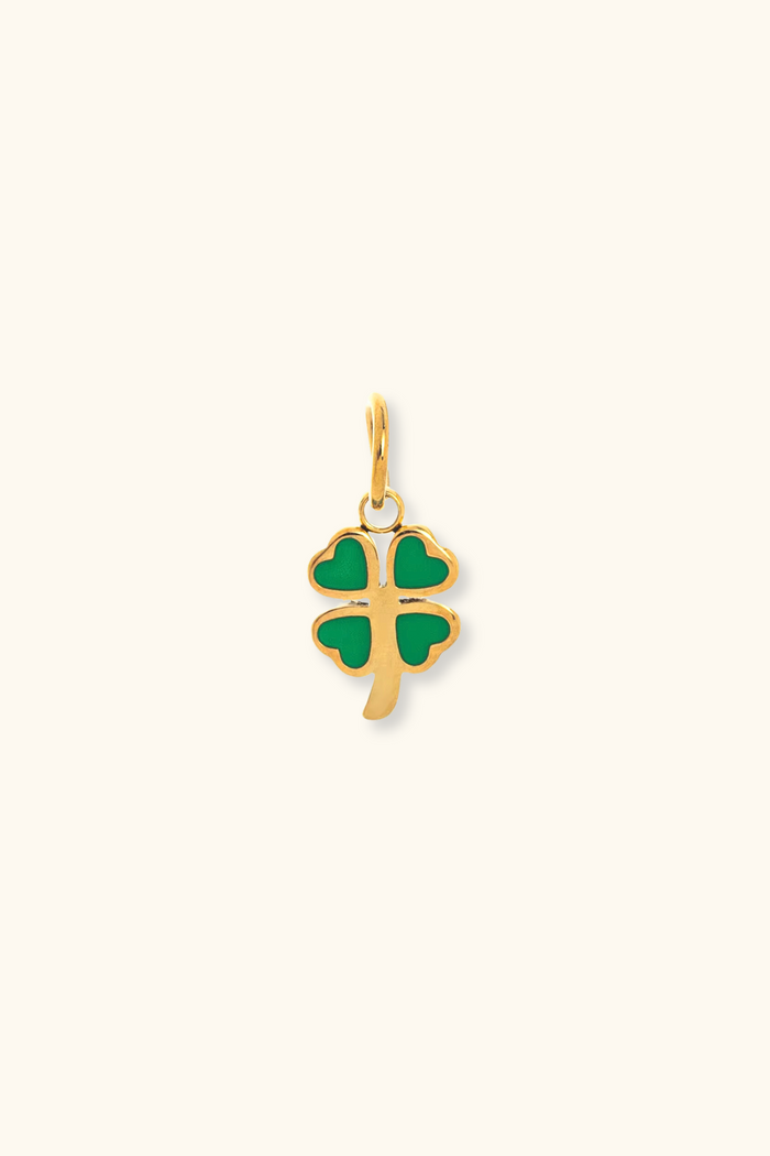 Green Four Leaf Clover Charm