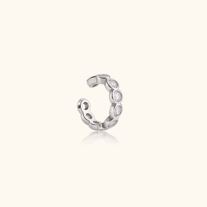 Jade CZ Ear Cuff | Silver