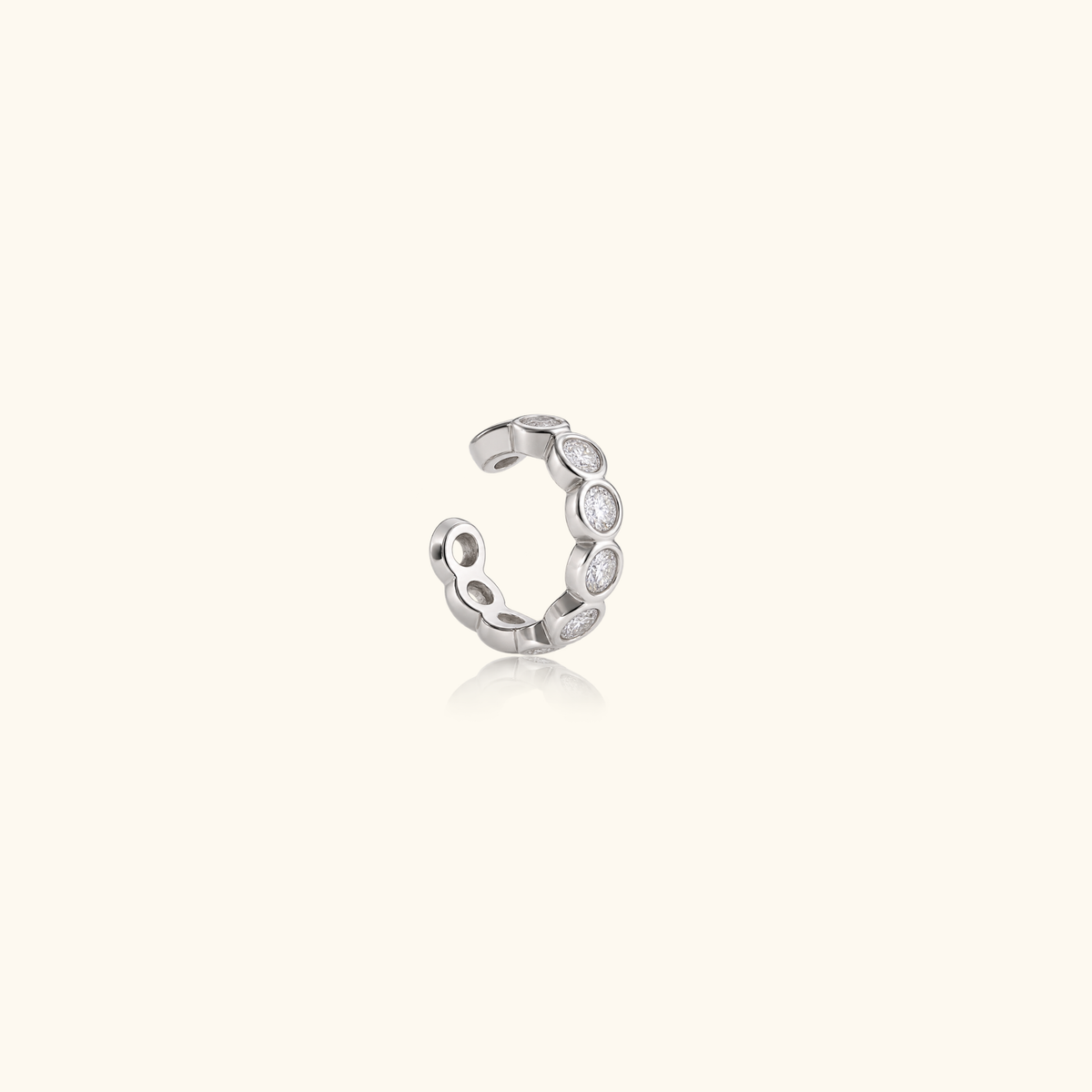 Jade CZ Ear Cuff | Silver