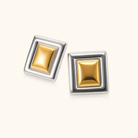 Demi Mixed Metal Rectangle Earrings