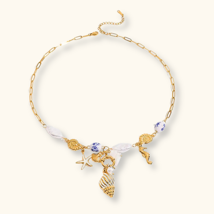 Lina Blue Charm Necklace