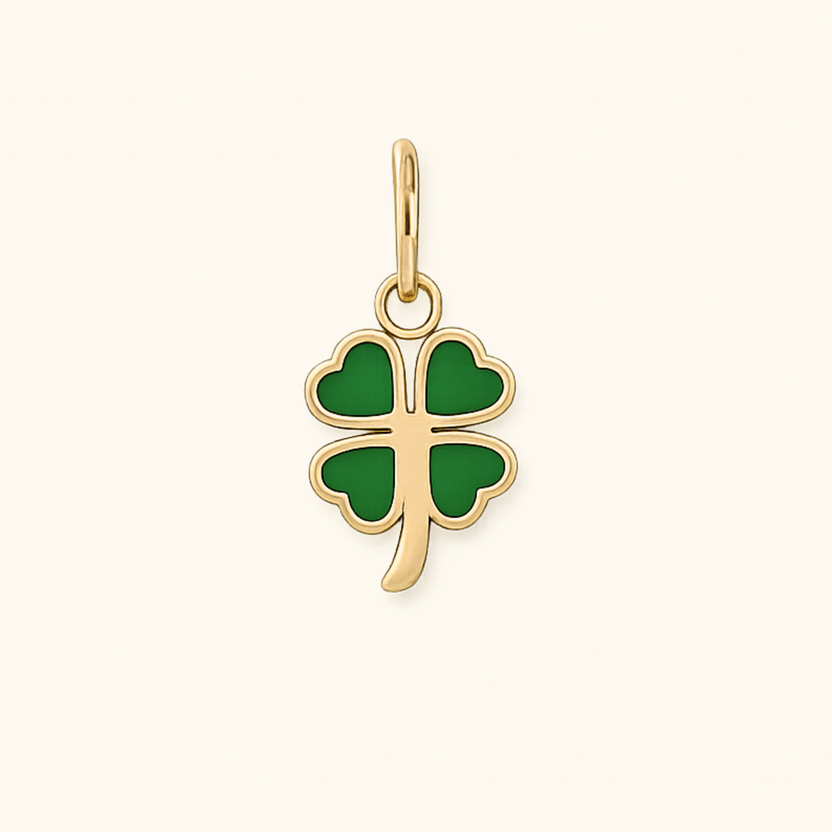 Green Four Leaf Clover Charm