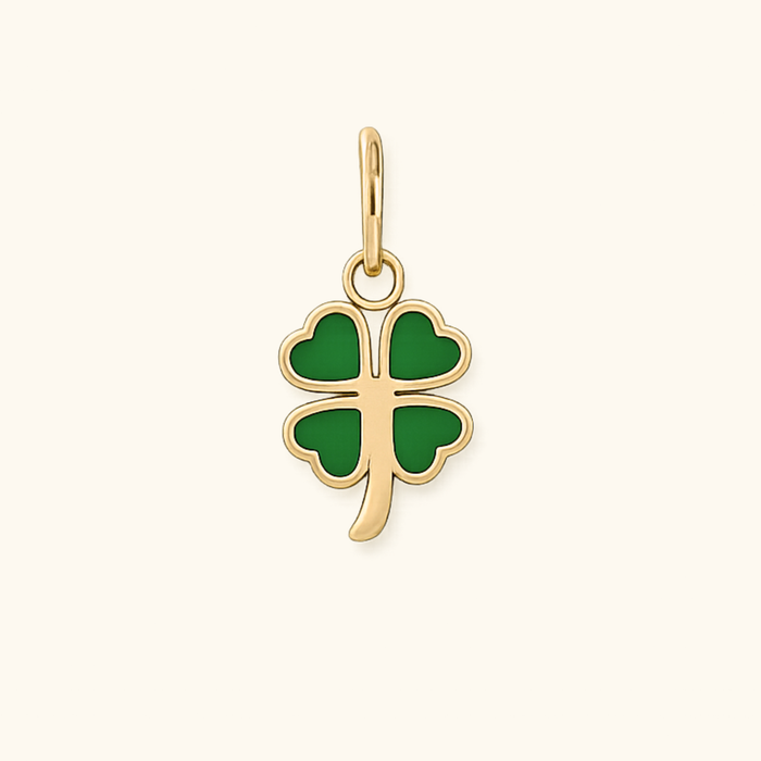 Green Four Leaf Clover Charm