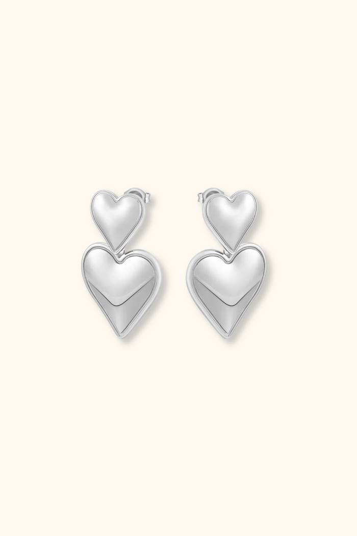 Valentina Heart Earrings | Silver