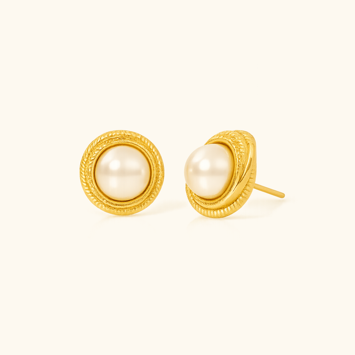 Sabrina Round Pearl Earrings