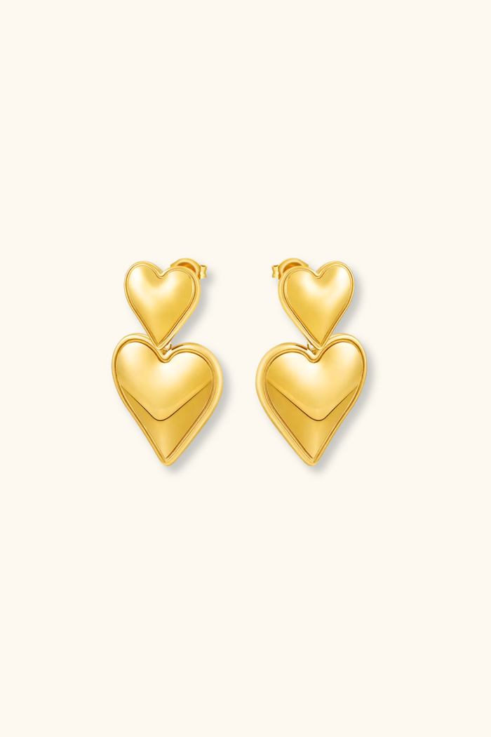 Valentina Heart Earrings | 18K Gold Plated