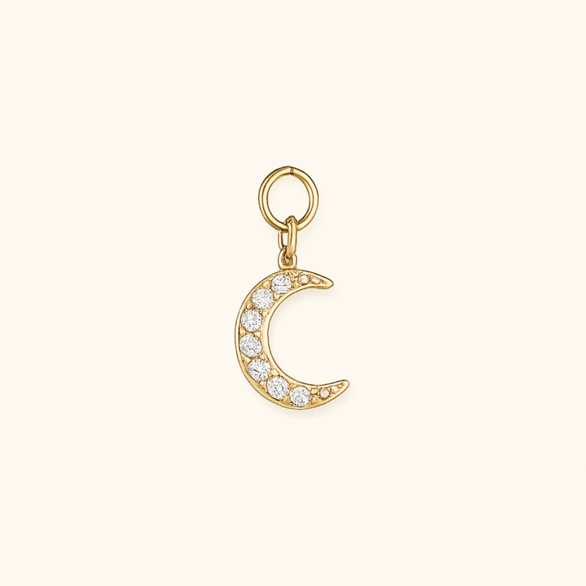 CZ Half Moon Charm
