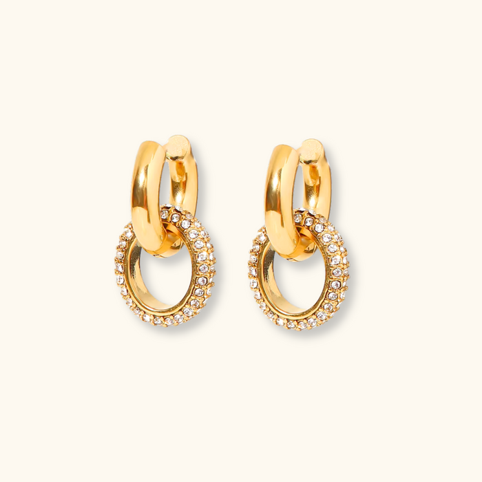 Sarai Zircon Double Hoop Earrings
