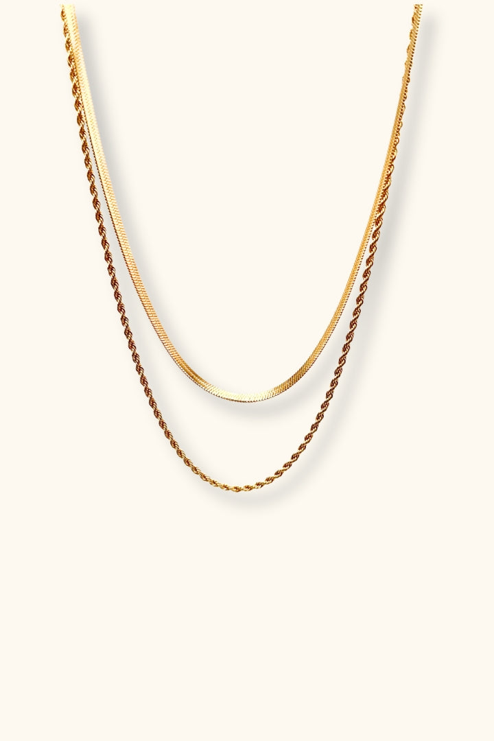 Elisa Layered Necklace | 18K Gold Plated