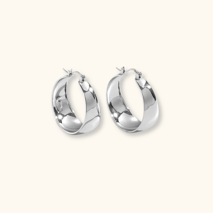 Alice Flat Hoops | 925 Sterling Silver