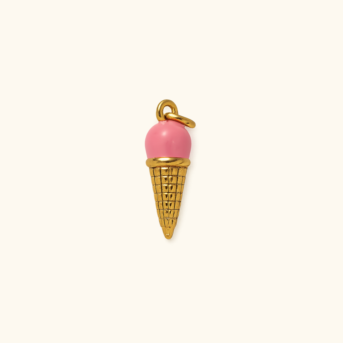 Pink Ice Cream Cone Charm