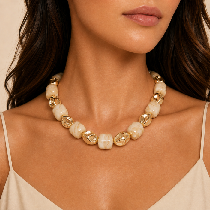 Aurelia Ivory Bead Necklace