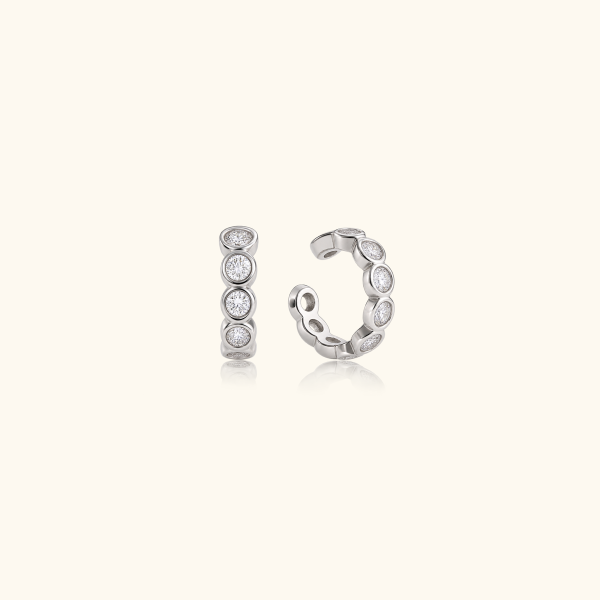 Jade CZ Ear Cuff | Silver