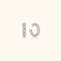 Jade CZ Ear Cuff | Silver