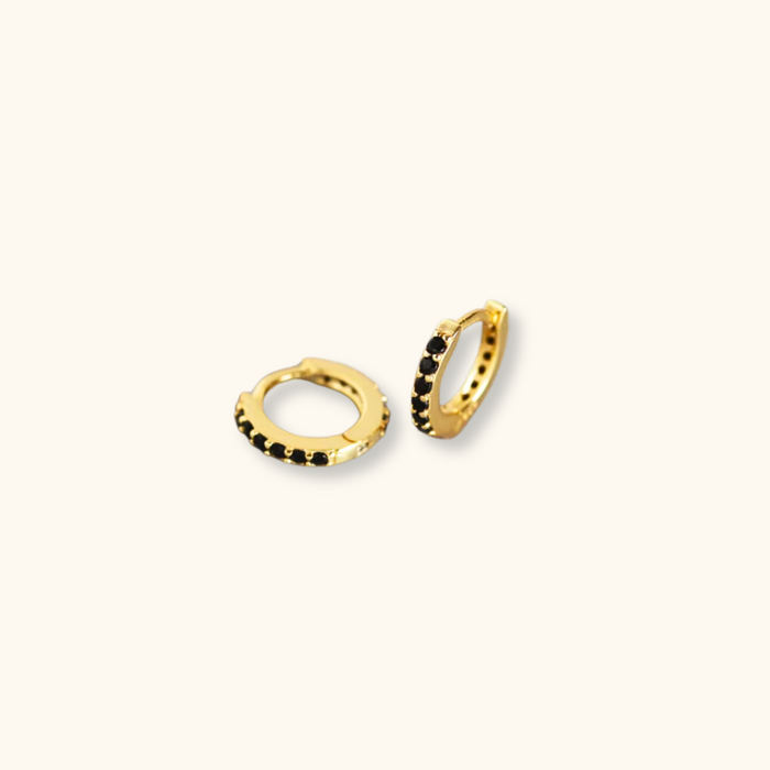 Elsie Black Huggies | 14K Gold Filled
