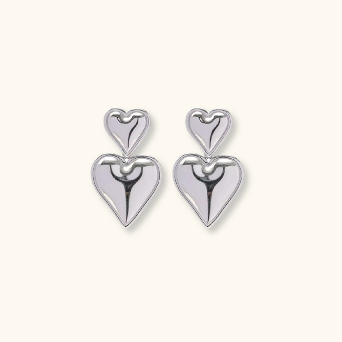 Valentina Heart Earrings | Silver