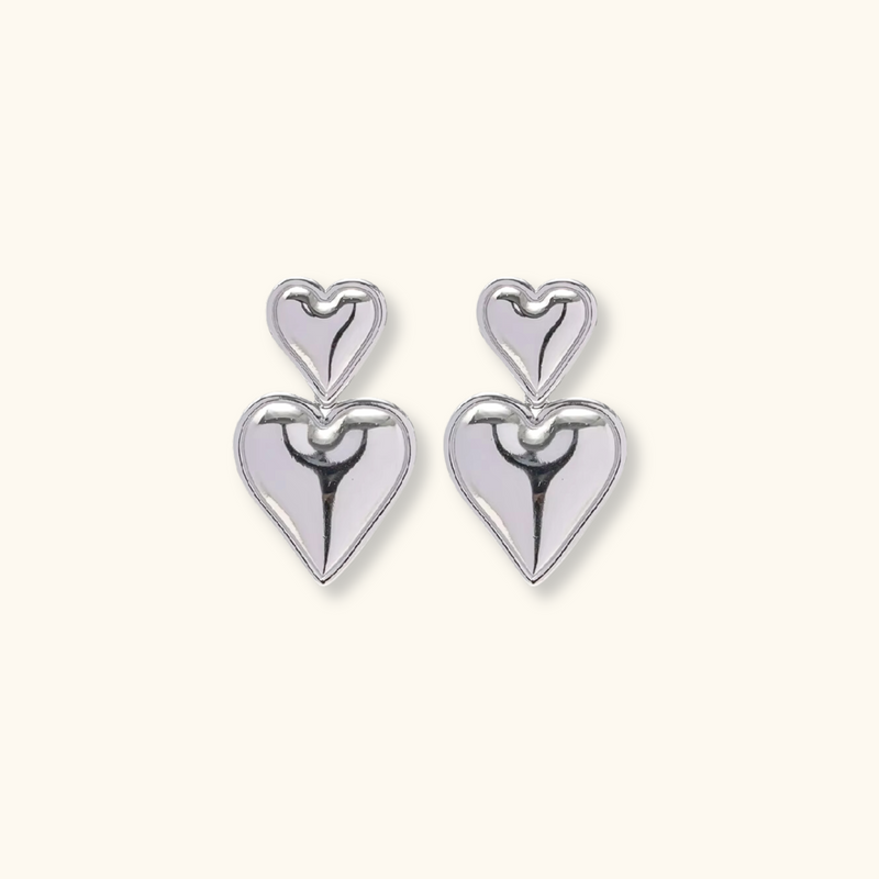 Valentina Heart Earrings | Silver