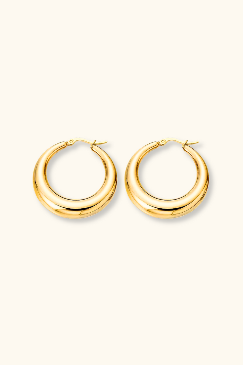 Luna Crescent Hoops | 18K Gold Plated