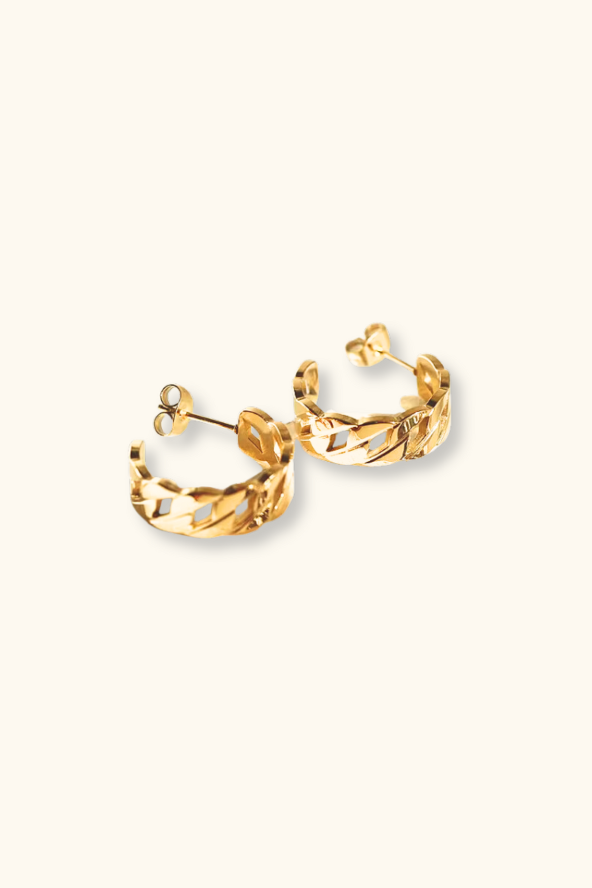 Camila Mini Cuban Link Hoops | 18K Gold Plated