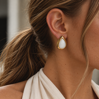 Cassandra Ivory Teardrop Earrings
