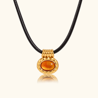 Simone Black Cord Pendant Necklace | Amber