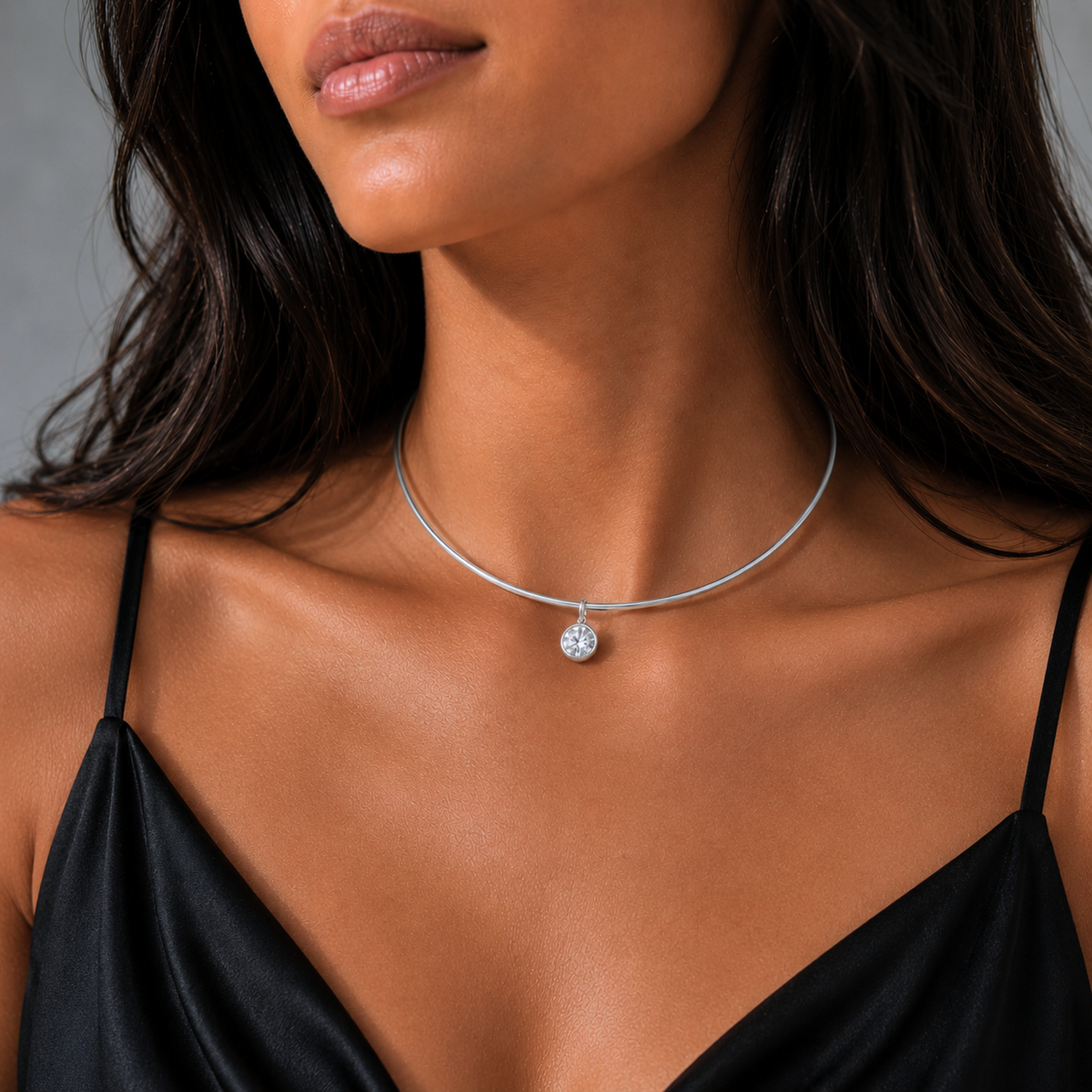 Sofia Bezel Choker | Silver