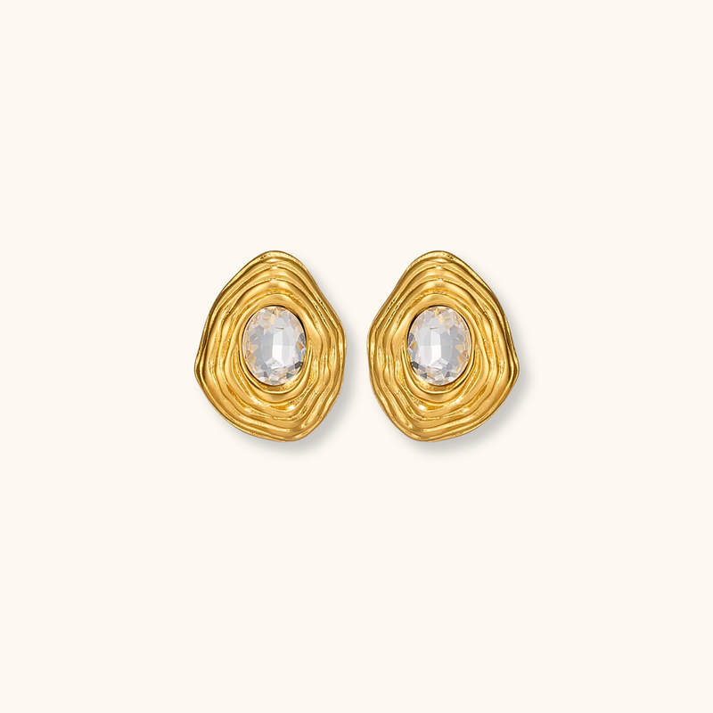 Simone Textured CZ Earrings