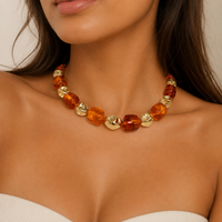 Aurelia Amber Bead Necklace
