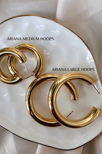 Ariana Hoops | Medium | 18K Gold Plated