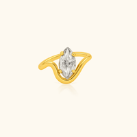 Aria Oval Wavy CZ Ring