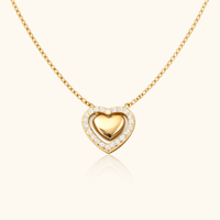 Isabella CZ Halo Heart Necklace