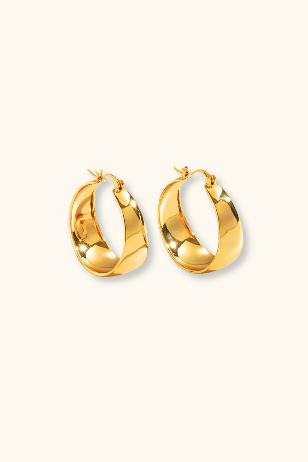 Alice Flat Hoops | 18K Gold Plated