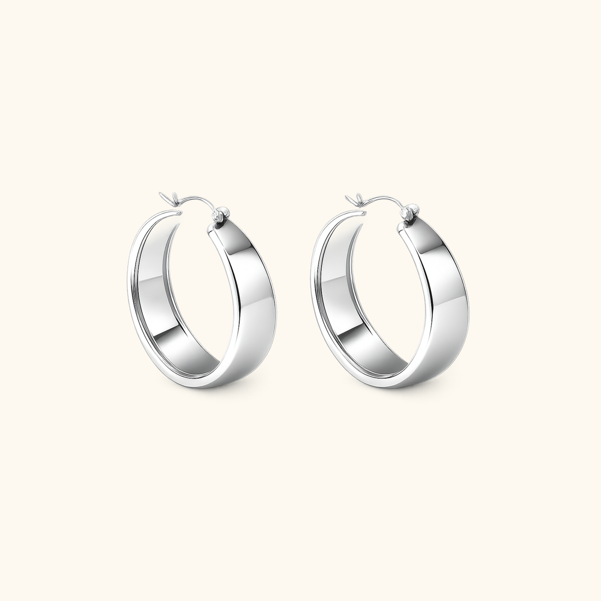 Alice Flat Hoops | 925 Sterling Silver