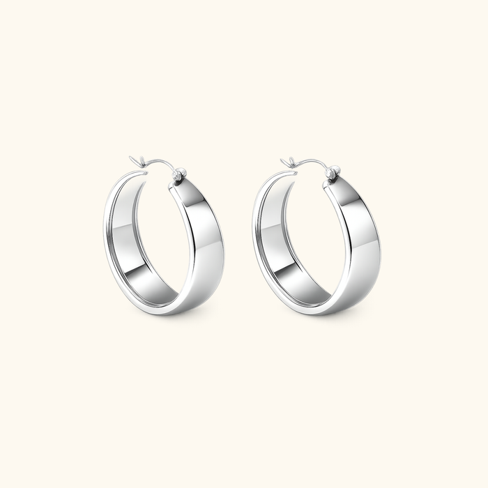 Alice Flat Hoops | 925 Sterling Silver