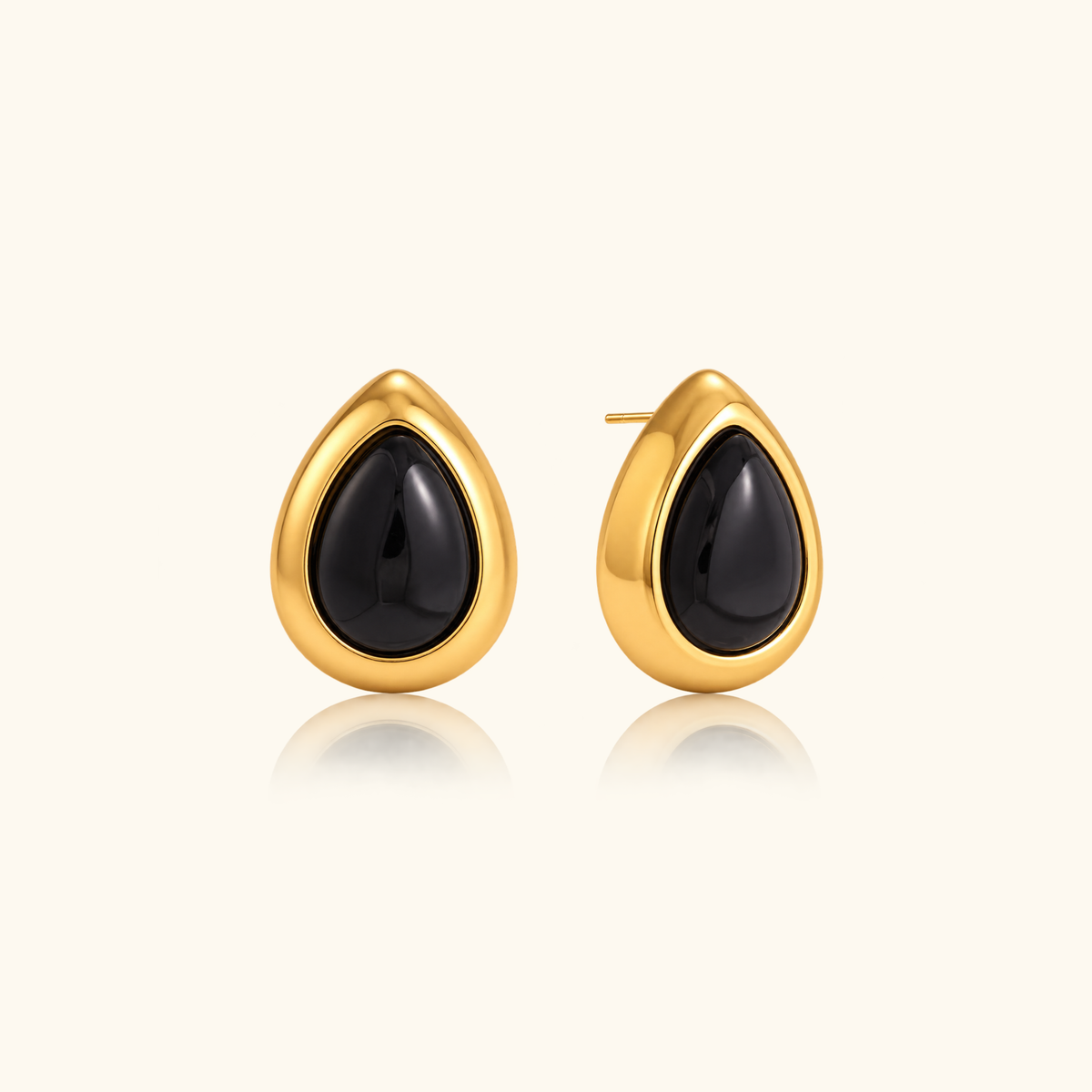Cassandra Black Teardrop Earrings