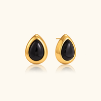 Cassandra Black Teardrop Earrings