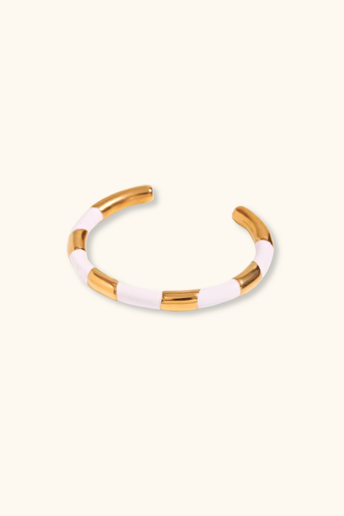 Capri White & Gold Cuff