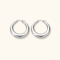Luna Crescent Hoops | Silver