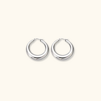 Mini Luna Crescent Hoops | Silver