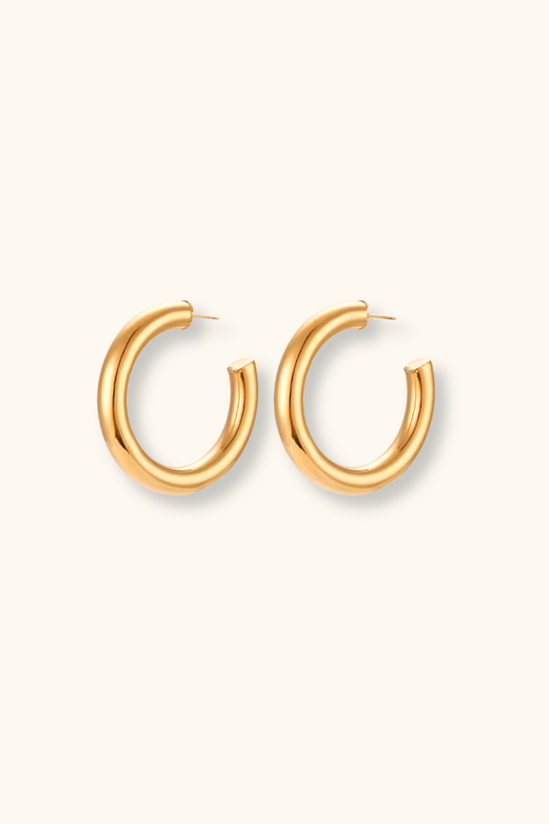 Ariana Hoops | Large | 18K Gold Plated