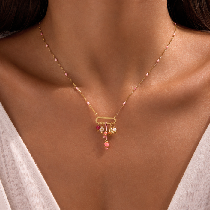 Nani Pink Charm Necklace