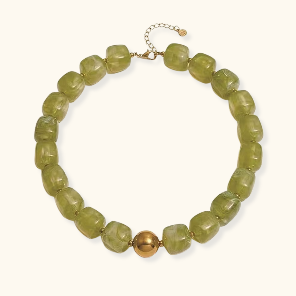 Etta Olive Bead Necklace
