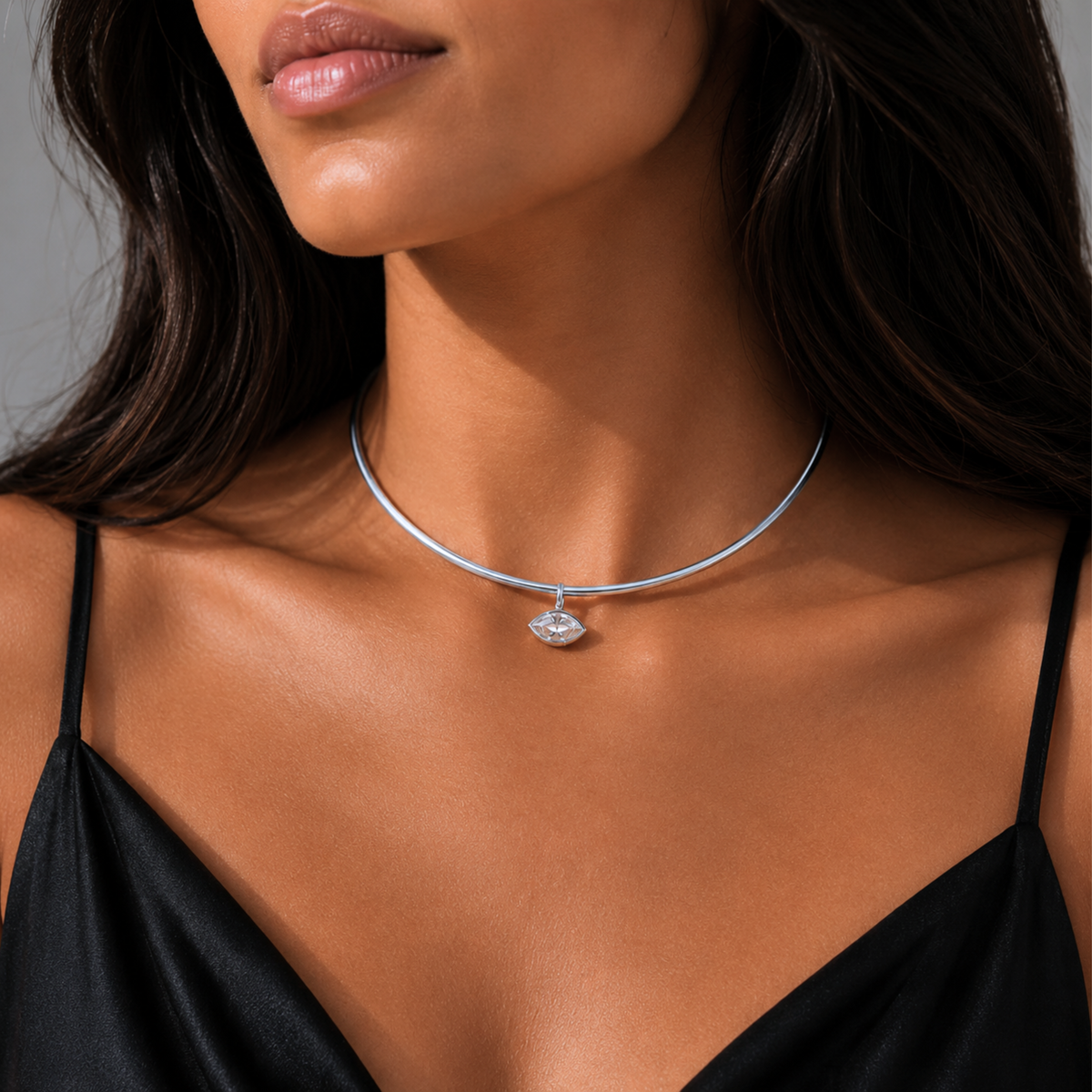 Sofia Bezel Choker | Silver
